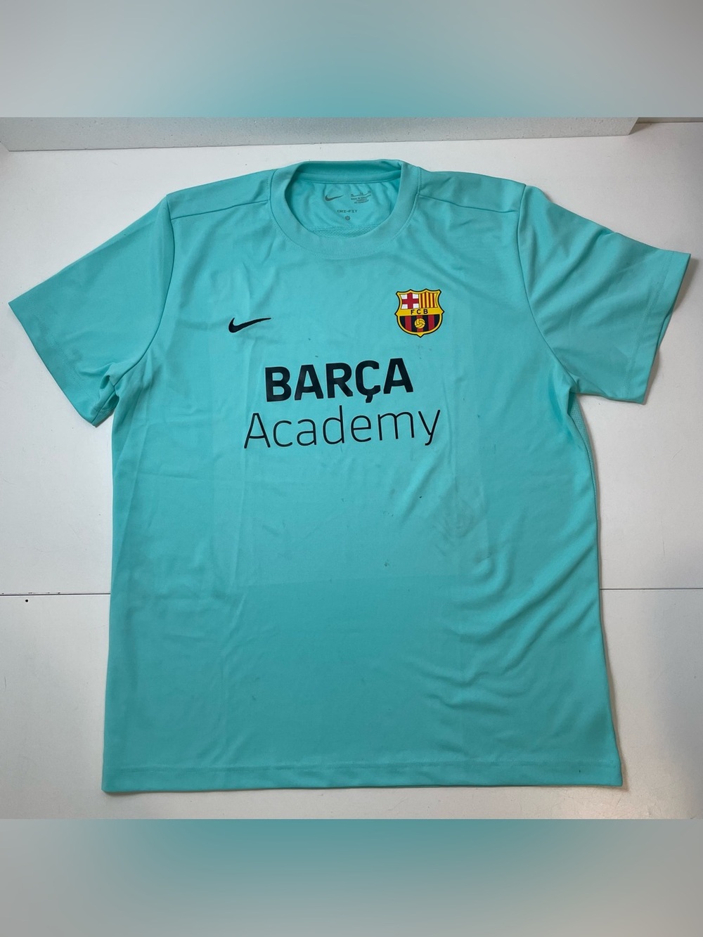 Barcelona FCB Soccer Jersey Mens size XL Barca Academy Nike Dri-Fit Blue